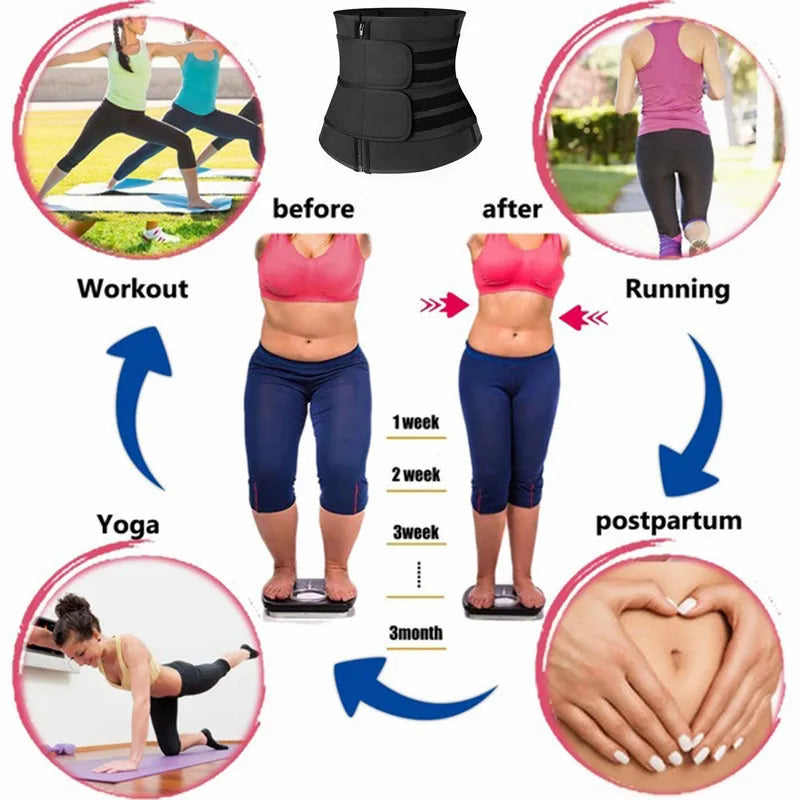 "1pc Waist Trainer & Slimming Body Shaper – Fitness Belt for Fat Burning & Workout"